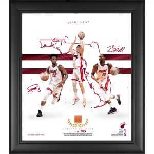 Miami Heat Franchise Foundations Collage with a Piece of Game Used Basketball